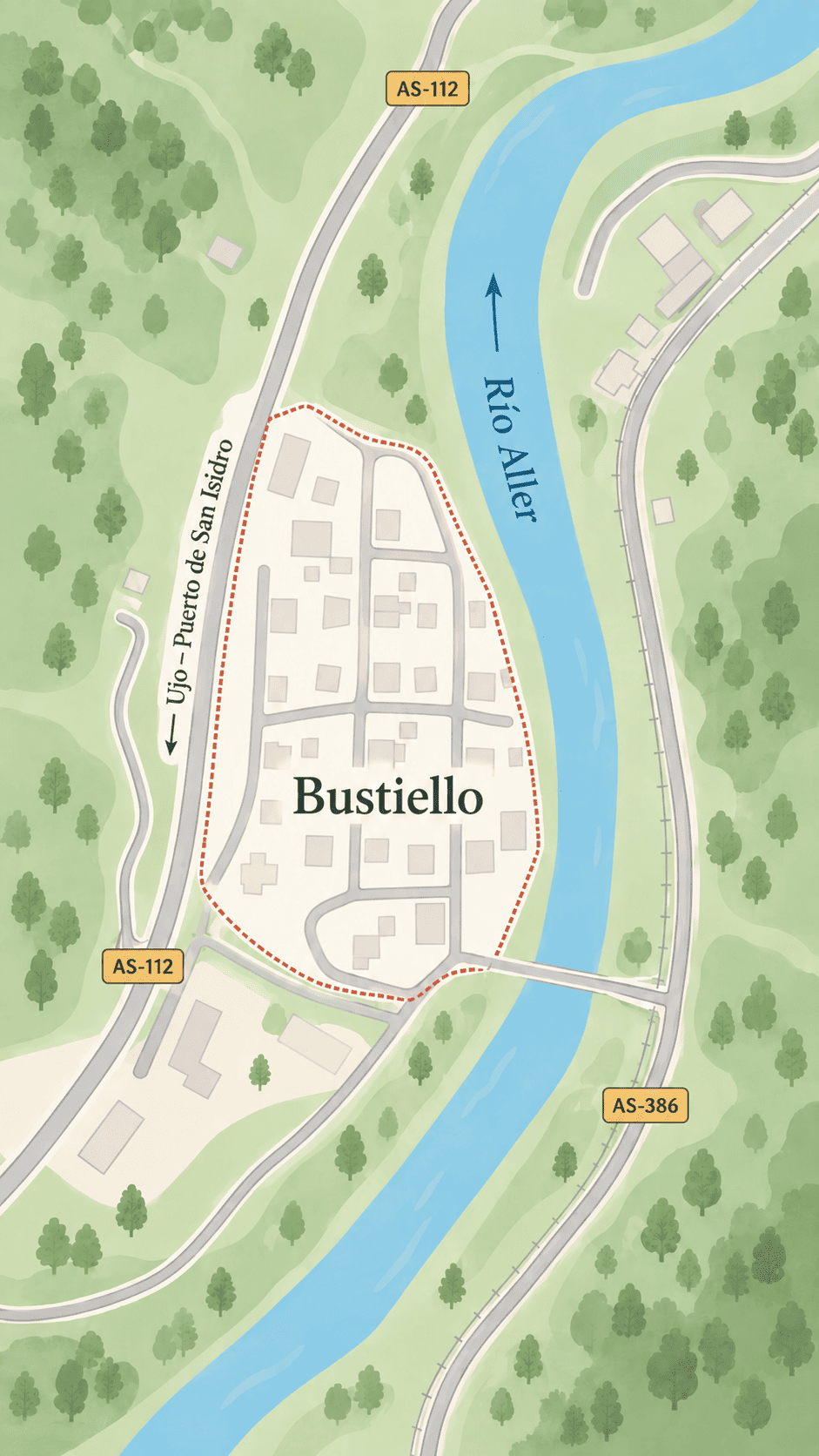 Mapa interactivo del Poblado de Bustiello